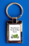 Personalised Green Motorbike Keyring